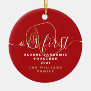 Funny Our First Global Pandemic Covid Photo Ceramic Tree Decoration