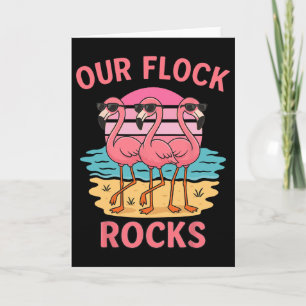 Funny Our Flock Rocks Flamingo Matching Family Vac Card