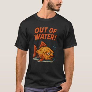 Funny Out of Water Fish â€“ Distressed Retro Comic T-Shirt