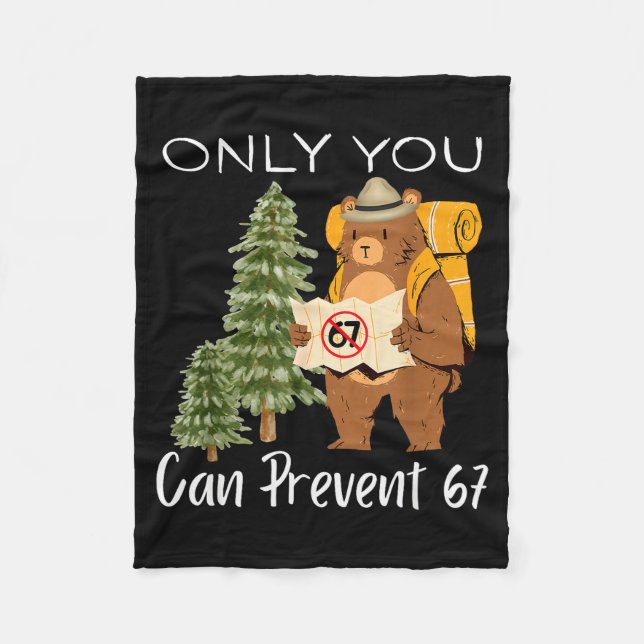 Funny Outdoor Bear Wild Number Six Seven Pun  Fleece Blanket (Front)