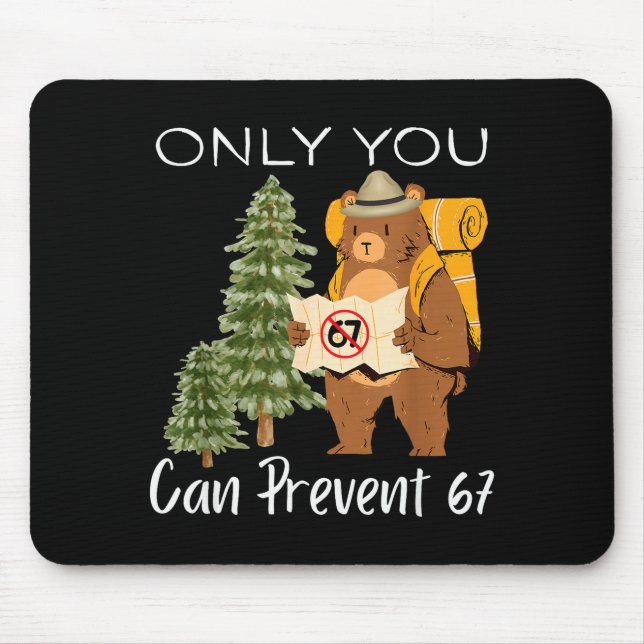 Funny Outdoor Bear Wild Number Six Seven Pun  Mouse Mat (Front)