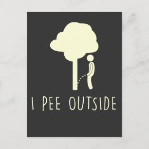 Funny Outdoor Pee Camping Humour Tree Pee Camper Postcard