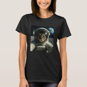 Funny Outer Space Cat Astronaut Meme Planet T-Shirt