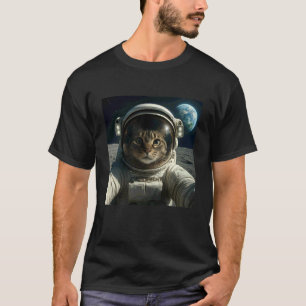 Funny Outer Space Cat Astronaut Meme Planet T-Shirt