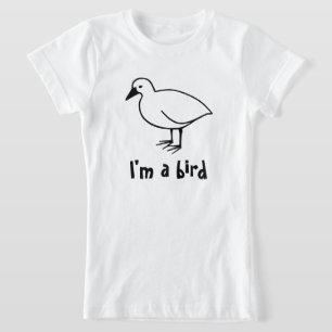 Funny Outline of a Bird I'm a Bird T-Shirt