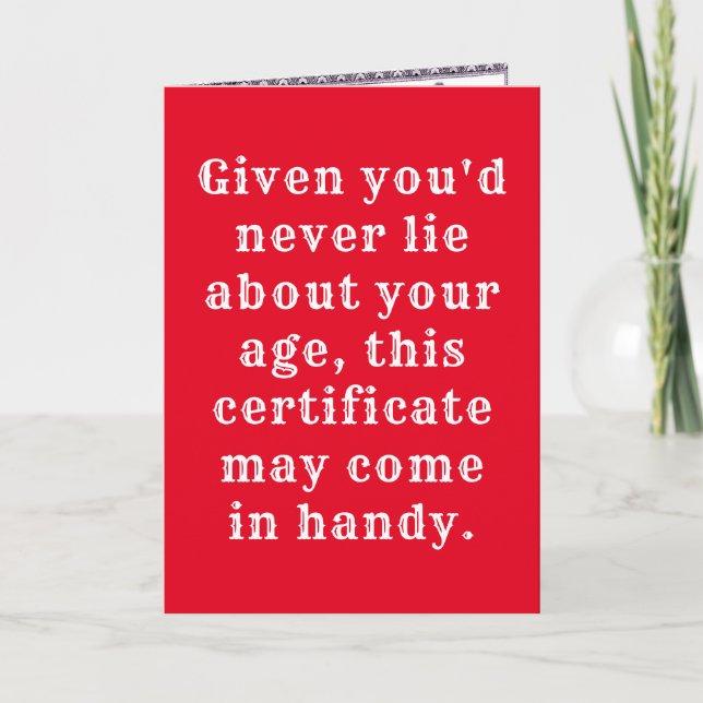 Funny over-the-hill Birthday Card (Front)