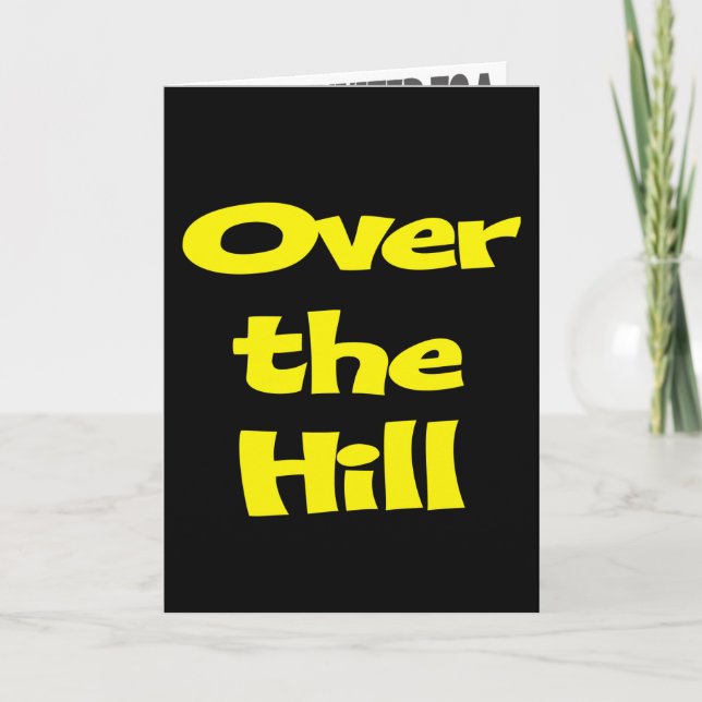 Funny Over The Hill Birthday Invitations (Front)