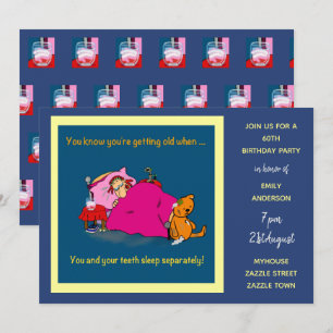 FUNNY Over the Hill Birthday Invites - 70th Woman