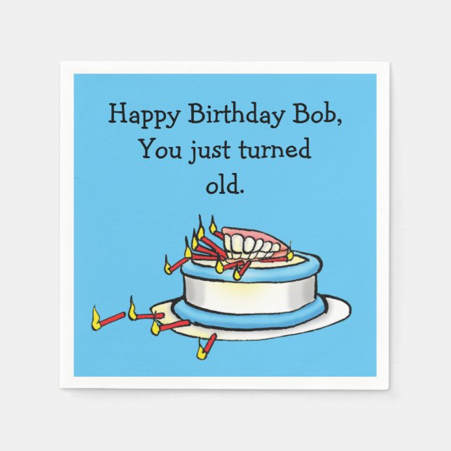 Funny Over The Hill Birthday Napkins (Front)