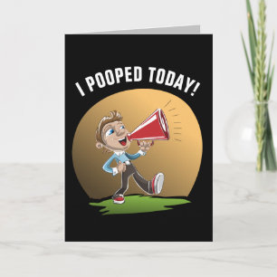 FUNNY OVER THE HILL BIRTHDAY "POOPED TODAY" CARD