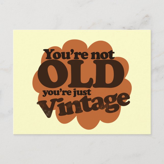 Funny over the hill birthday postcard (Front)