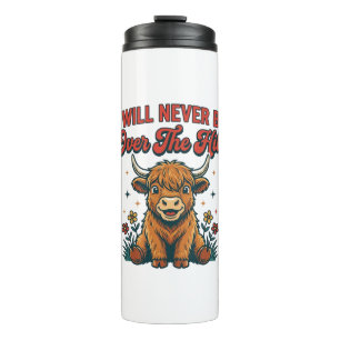 Funny Over The Hill Highland Cow Birthday Design_1 Thermal Tumbler