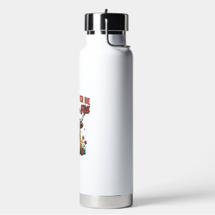 Funny Over The Hill Highland Cow Birthday Design_1 Water Bottle