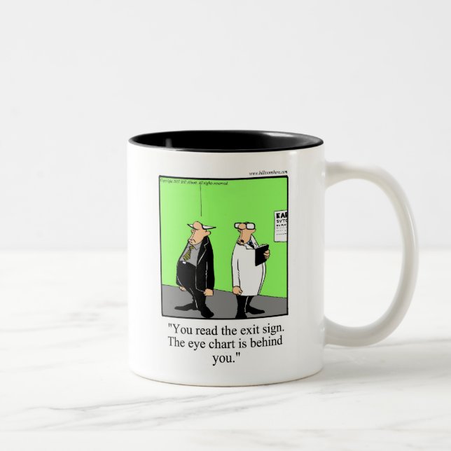 Funny Over The Hill Humour Mug (Right)