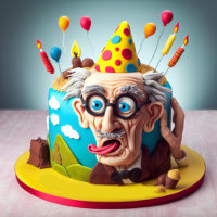 FUNNY OVER THE HILL THEMED BIRTHDAY CAKE