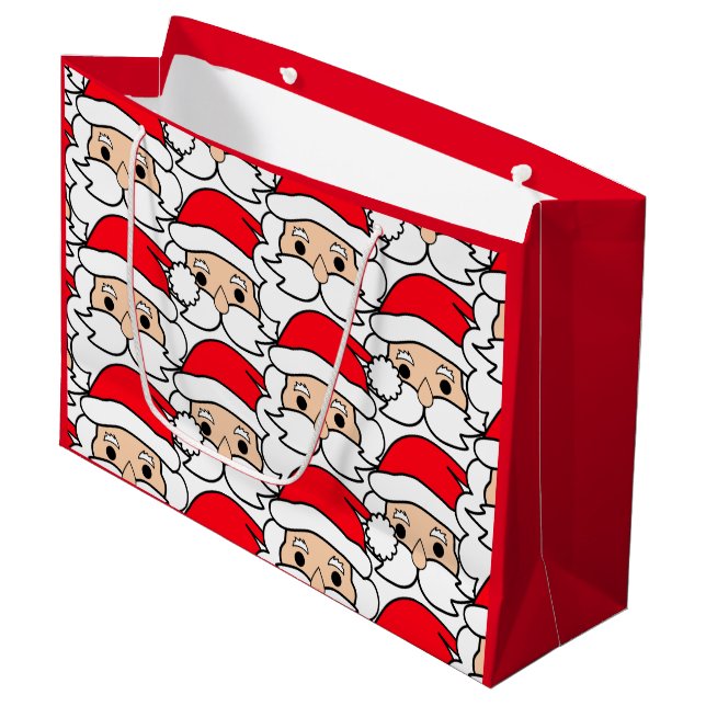 Funny Overcrowded Santa Claus Face Gift Bag (Front Angled)