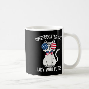 Funny Overeducated Cat Lady Who Votes For Kamala H Coffee Mug