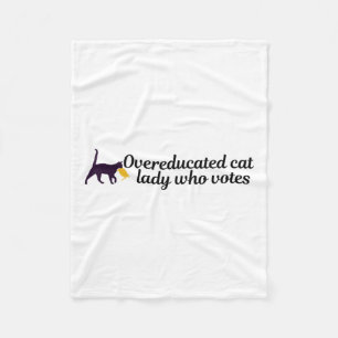 Funny Overeducated Kamala Voter Cat Holding Trump  Fleece Blanket