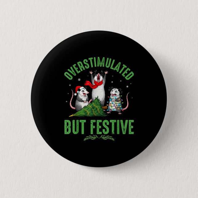 Funny Overstimulated But Festive Christmas Ssum Ho 6 Cm Round Badge (Front)
