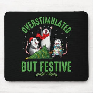 Funny Overstimulated But Festive Christmas Ssum Ho Mouse Mat
