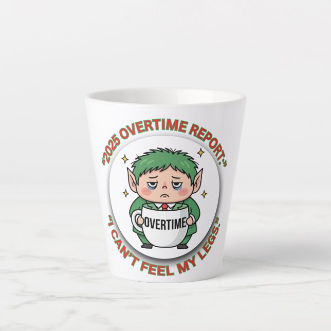 Funny Overtime Elf Christmas Coffee Mug – Office B (Front)