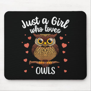 Funny Owl Art For Girls Women Kids Youth Teen Bird Mouse Mat