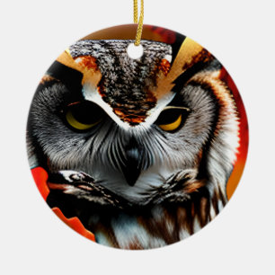 Funny Owl Christmas Pun  Ceramic Tree Decoration