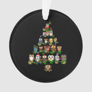Funny Owl Christmas Tree Ornament Fairy Light