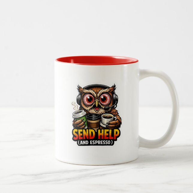  Funny Owl Coffee Espresso Office Mug (Right)