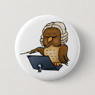 Funny Owl Conductor Cartoon 6 Cm Round Badge