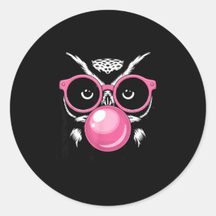 Funny Owl Design For Men Women Boys Girls Toddlers Classic Round Sticker