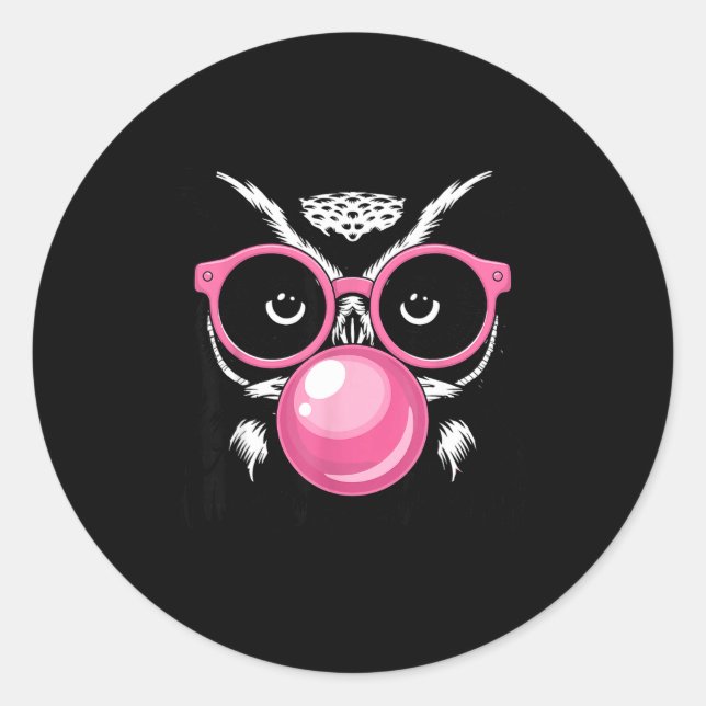 Funny Owl Design For Men Women Boys Girls Toddlers Classic Round Sticker (Front)