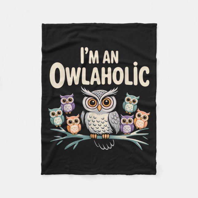 Funny Owl Design For Men Women Boys Girls Toddlers Fleece Blanket (Front)