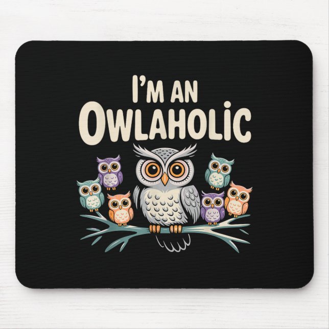 Funny Owl Design For Men Women Boys Girls Toddlers Mouse Mat (Front)