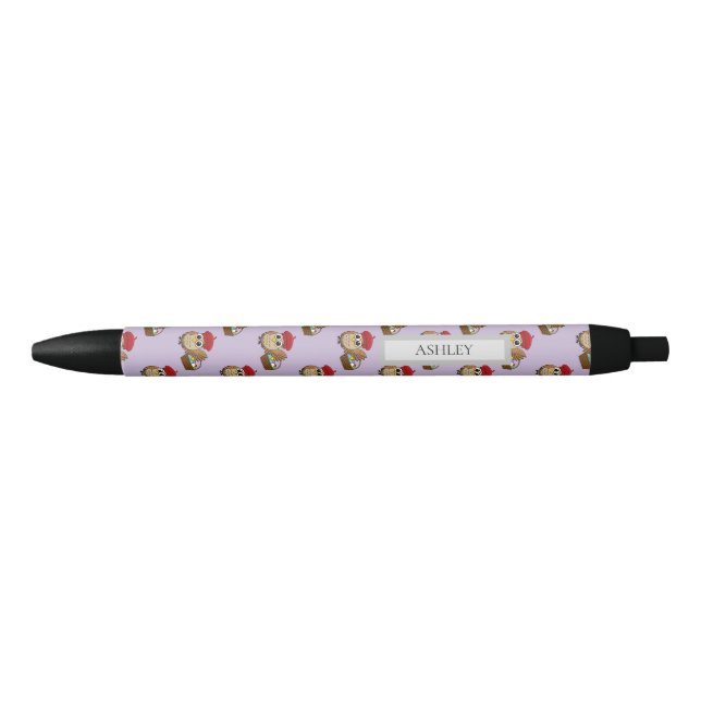 Funny Owl Easter Egg Hunt Black Ink Pen (Front)