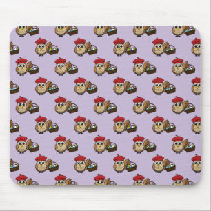 Funny Owl Easter Egg Hunt Pattern Mouse Mat