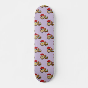 Funny Owl Easter Egg Hunt Pattern Skateboard