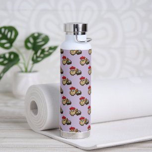 Funny Owl Easter Egg Hunt Pattern Water Bottle