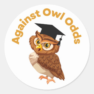 Funny Owl Graduation Sticker