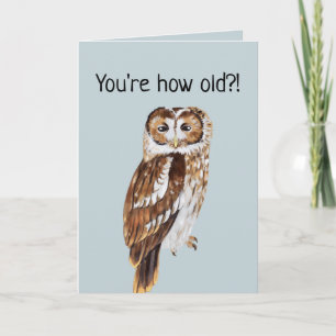 Funny Owl Illustration Personalised Birthday  Card