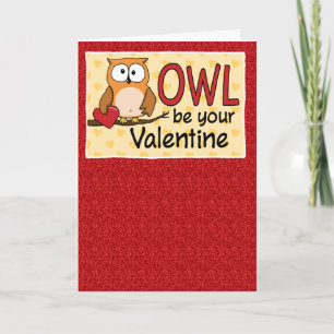 Funny Owl Love You Valentine's Day Holiday Card