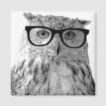 Funny owl magnet | Bird with glasses<br><div class="desc">Funny owl magnet | Bird with glasses. Nerdy gift idea for men and women. Personalise it with your own humourous slogan or quote.</div>