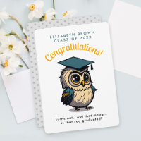 Funny Owl Orange Kids Graduation Back To School 