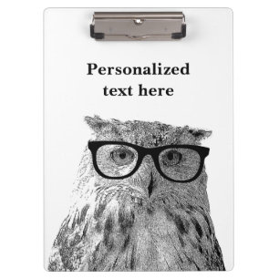 Funny owl photo clipboard for veterinarian.