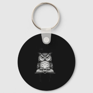 Funny owl quote wisdom humour reading lovers key ring