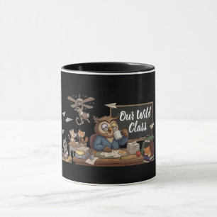 Funny Owl Teacher Chaos - Whimsical Forest Animals Mug
