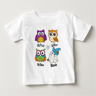Funny Owls and Ghost Halloween Kids T-Shirt