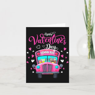 Funny Owls School Bus Driver Happy Valentines Day  Card