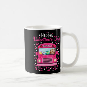 Funny Owls School Bus Driver Happy Valentines Day Coffee Mug