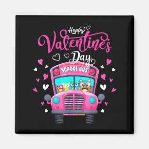 Funny Owls School Bus Driver Happy Valentines Day Magnet